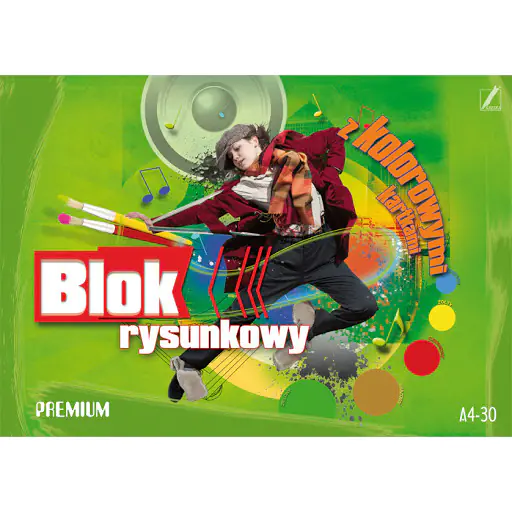 ⁨Blok rysunkowy kolorowy A4 30k PREMIUM KRESKA⁩ w sklepie Wasserman.eu