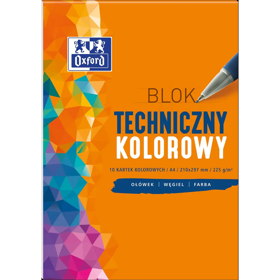 ⁨Blok techniczny A4 10k 225g kolor 400093230 OXFORD⁩ w sklepie Wasserman.eu