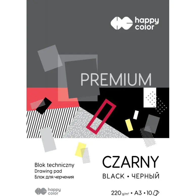 ⁨Technical block A3 black 220g. 10ark. PREMIUM HA 3722 3040-9 HAPPY COLOR⁩ at Wasserman.eu