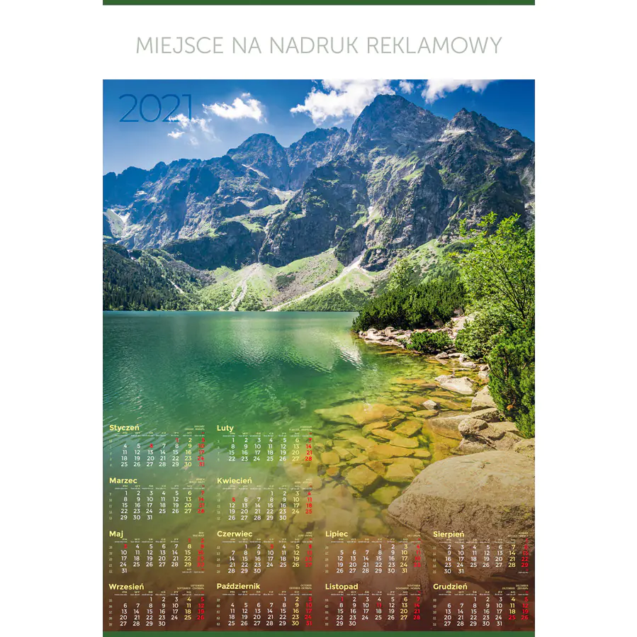 ⁨Kalendarz Plakatowy B1, P01 MORSKIE OKO 67x98cm TELEGRAPH⁩ w sklepie Wasserman.eu