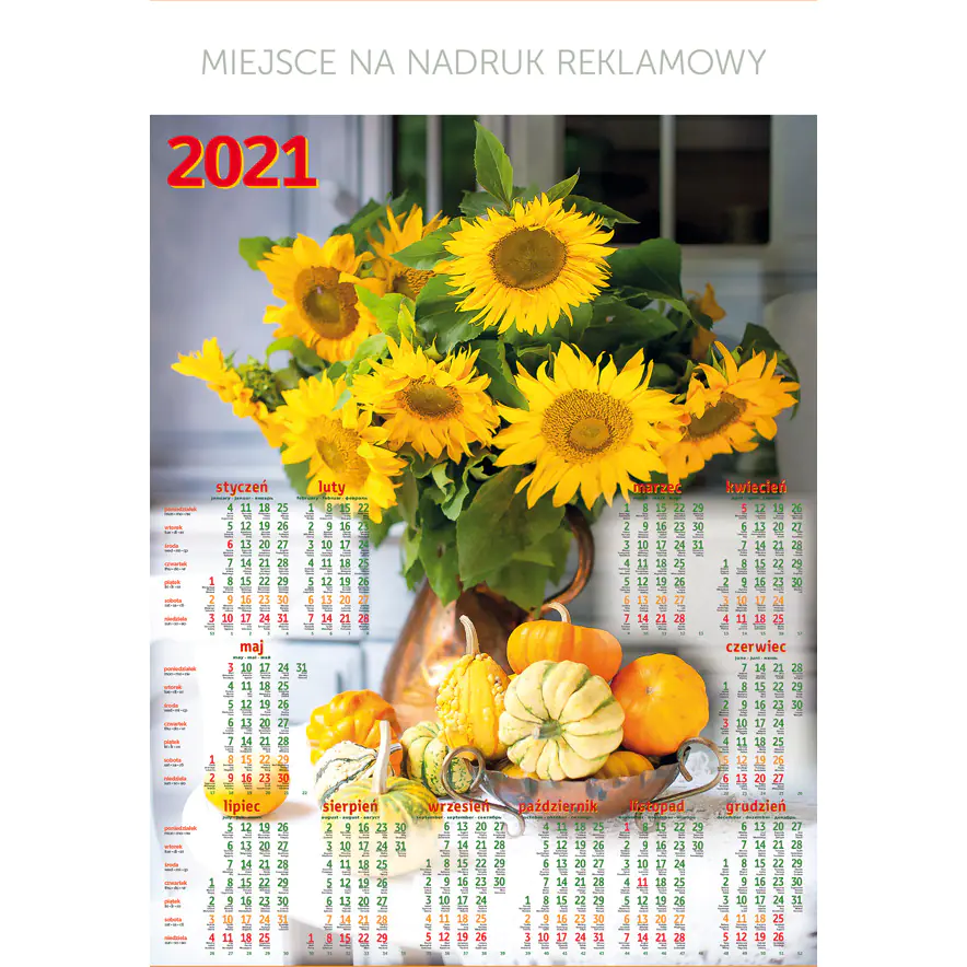 ⁨Poster calendar B1, P17 - SUNFLOWERS 67x98cm TELEGRAPH⁩ at Wasserman.eu