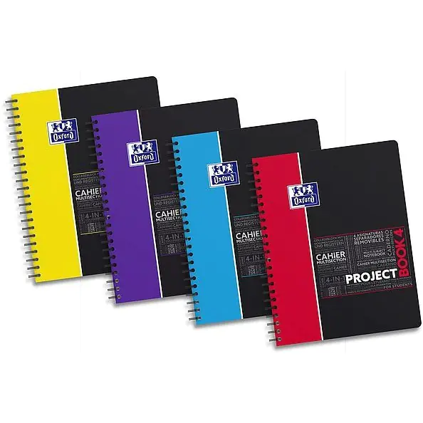 ⁨Kołozeszyt A4 80k kratka PROJECTBOOK mix kolor 400037432 OXFORD⁩ w sklepie Wasserman.eu