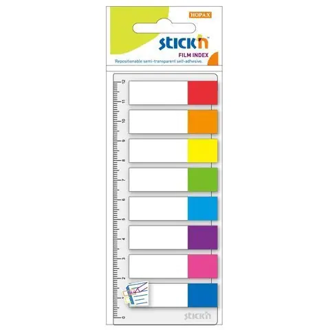 ⁨Zakładki Indeksujące 8 kolorów neon x 15szt.+linijka 21467 STICK'N⁩ w sklepie Wasserman.eu