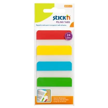 ⁨Przekładki indeksujące przeźroczyste 38x51mm 4 kolory 21608 STICK'N⁩ w sklepie Wasserman.eu