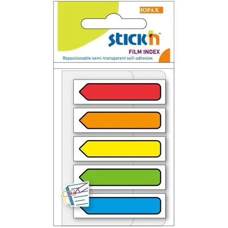 ⁨Zakładki indeksujące Strzałki 45x12mm mix 5 kolorów neon 21464 STICK'N⁩ w sklepie Wasserman.eu