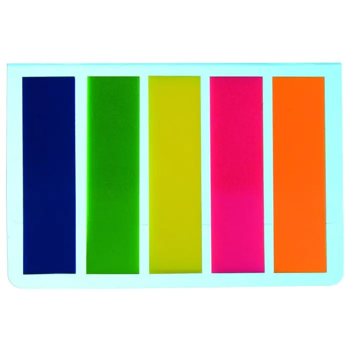 ⁨Zakładki indeksujące 45x12mm D.RECT 5x25 sztuk do organizacji dokumentów 009354⁩ w sklepie Wasserman.eu