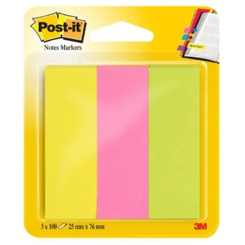 ⁨Znaczniki samoprzylepne POST-IT 26x76mm 671/3 neonowe 3x100 3M⁩ w sklepie Wasserman.eu