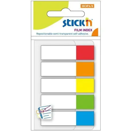 ⁨Zakładki indeksujące 45x12mm mix 5 kolorów neon 21465 STICK`N⁩ w sklepie Wasserman.eu