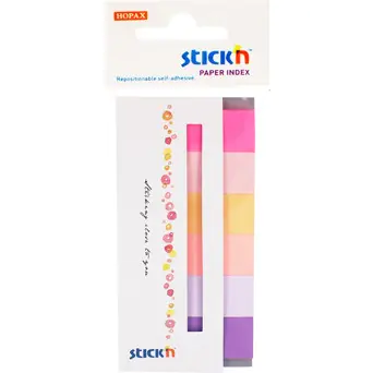 ⁨Paper tabs 45x15mm 6 colours SPRING 180 sheets 21595 STICK'N⁩ at Wasserman.eu