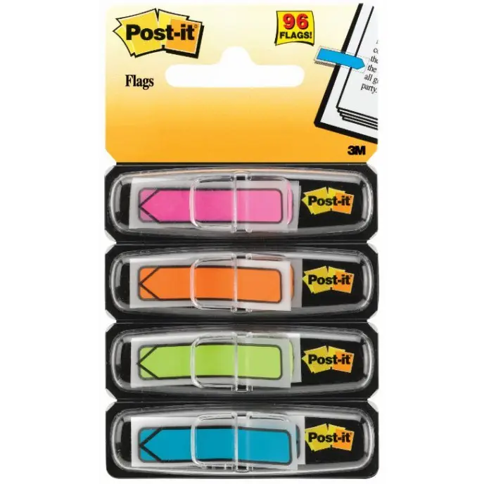 ⁨Zakładki POST-IT 12x43mm strzałki neonowe 684ARR4 4x24szt. 3M⁩ w sklepie Wasserman.eu