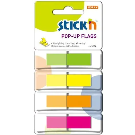 ⁨Indexing tabs in tray 45x12mm 160/4 colors 26017 STICK'N⁩ at Wasserman.eu