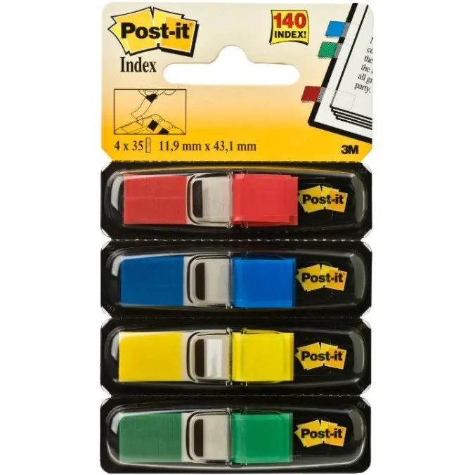 ⁨Zakładki indeksujące POST-IT 12x43mm 683-4 4x35szt 3M 70071353570⁩ w sklepie Wasserman.eu