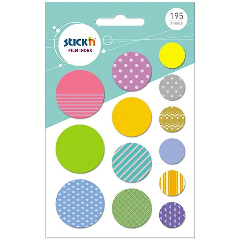 ⁨Zakładki indeksujące kształty, KOŁA różne rozmiary,195szt. 21761⁩ w sklepie Wasserman.eu