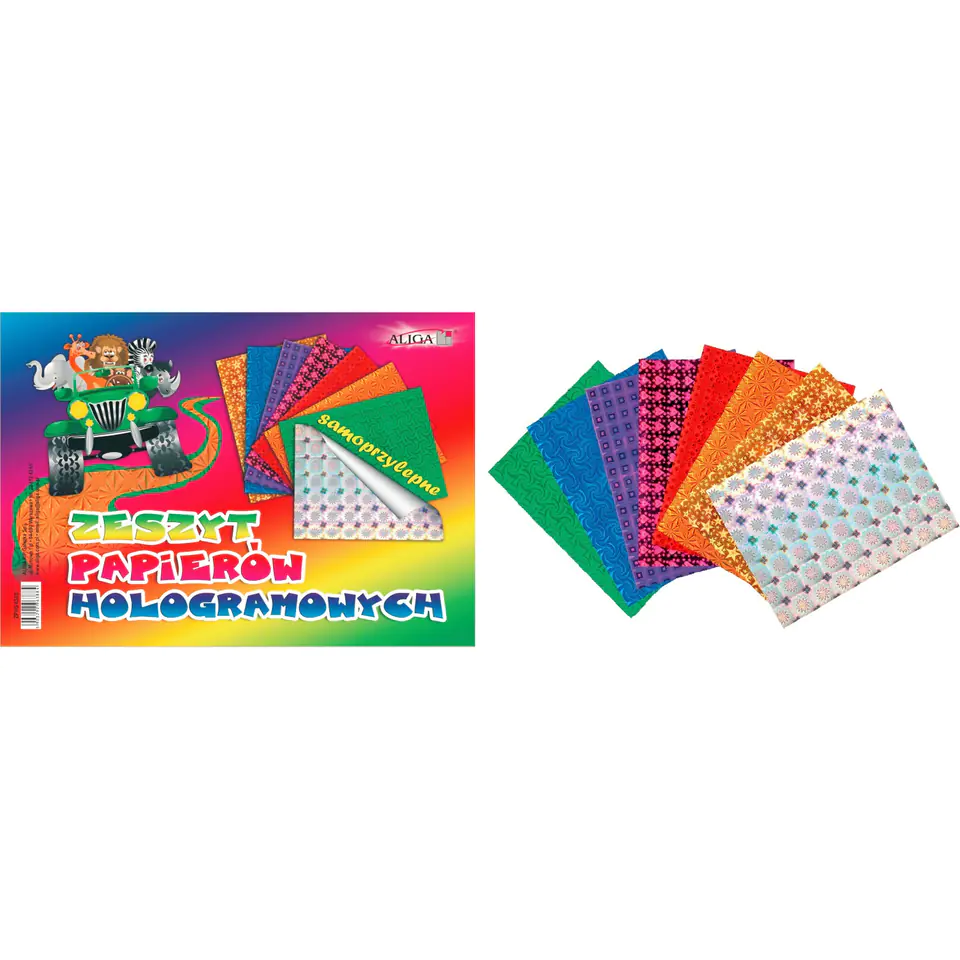 ⁨Self-adhesive holographic paper notebook B5, ZPHS-6388 ALIGA⁩ at Wasserman.eu