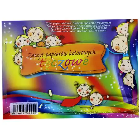 ⁨Zeszyt papierów kolorowych tęczowych A5 8k 00792 KRESKA⁩ w sklepie Wasserman.eu