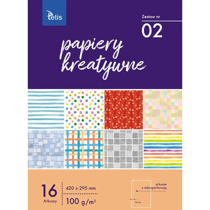 ⁨Zeszyt papierów kreatywnych A3 16k 100g KB031-02 TETIS⁩ w sklepie Wasserman.eu