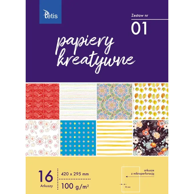 ⁨Zeszyt papierów kreatywnych A3 16k 100g KB031-01 TETIS⁩ w sklepie Wasserman.eu