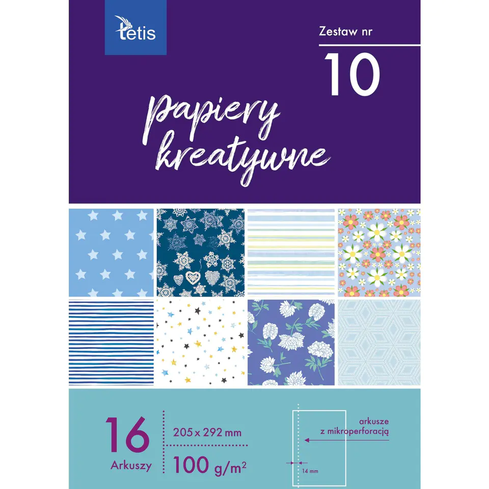 ⁨Zeszyt papierów kreatywnych A4 16k 100g KB030-10 TETIS⁩ w sklepie Wasserman.eu