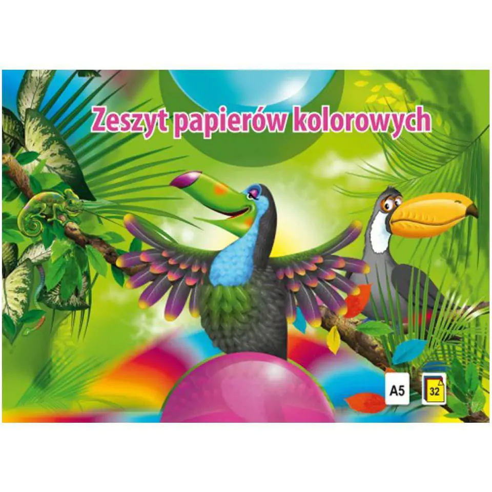 ⁨Zeszyt papierów kolorowych A5 32k KRESKA⁩ w sklepie Wasserman.eu