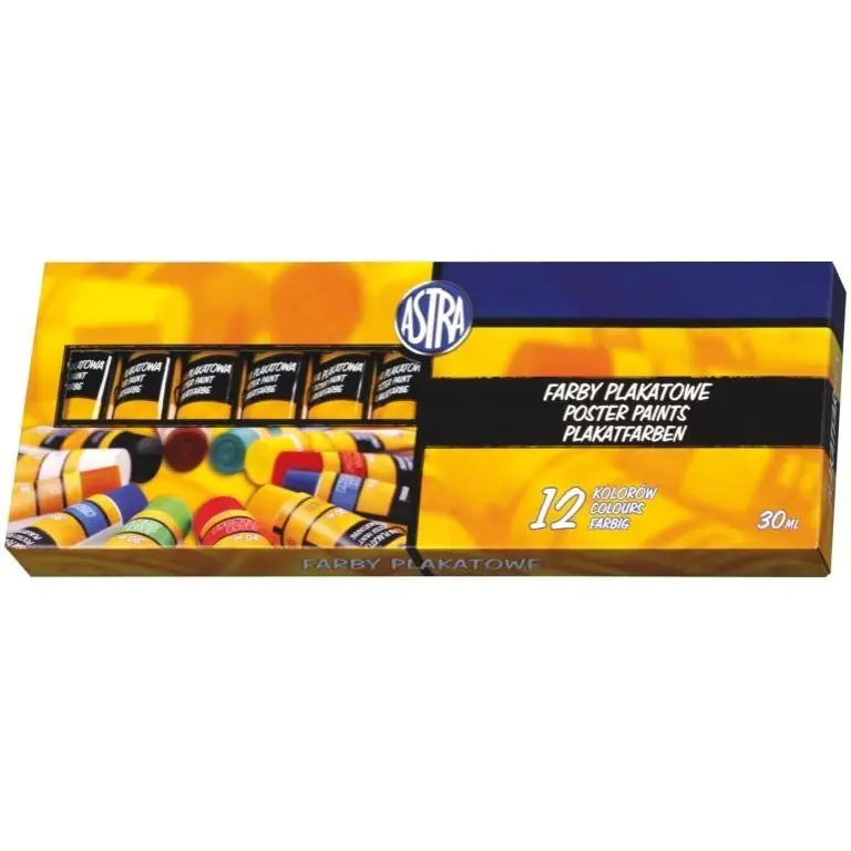 ⁨Poster paints 12colors tube 30ml 83110901 ASTRA⁩ at Wasserman.eu