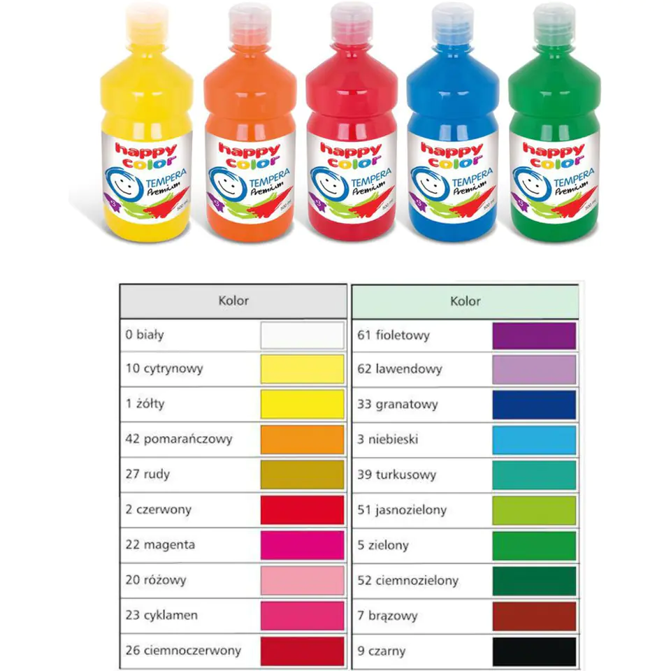 ⁨Farba TEMPERA Premium 500ml c.pomarańczowa HAPPY COLOR HA 3310 500-45⁩ w sklepie Wasserman.eu