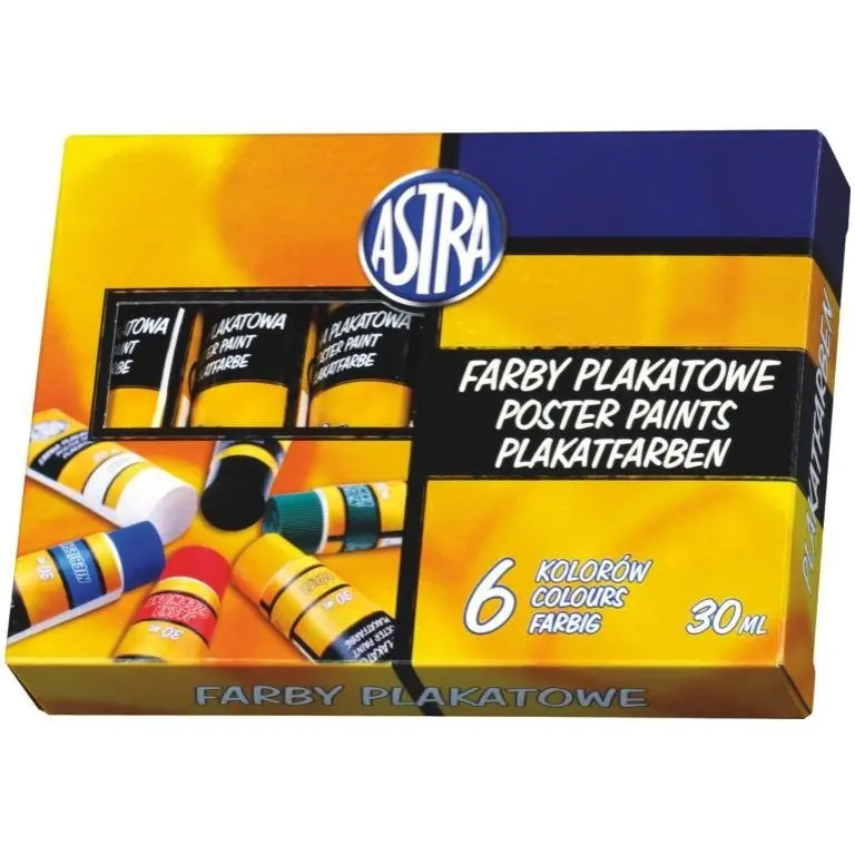 ⁨Poster paints 6 colors 30ml tube 83119900 ASTRA⁩ at Wasserman.eu