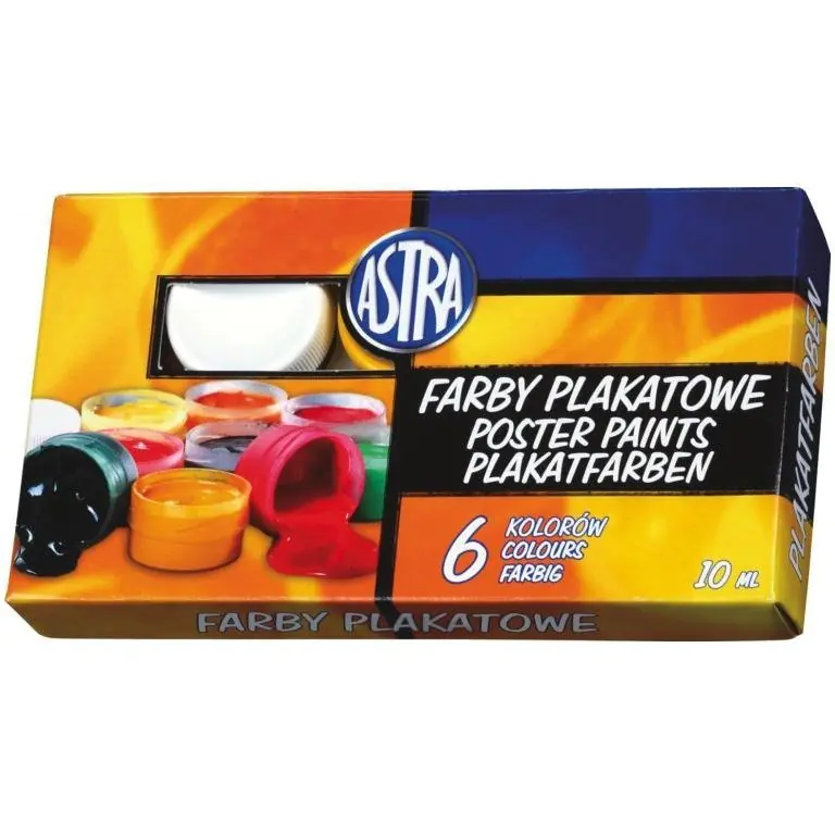 ⁨Farby plakatowa 6 kolorów 10ml 83111903 ASTRA⁩ w sklepie Wasserman.eu