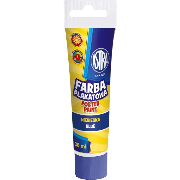 ⁨Poster paint tube 30 ml - blue 83110905 ASTRA⁩ at Wasserman.eu