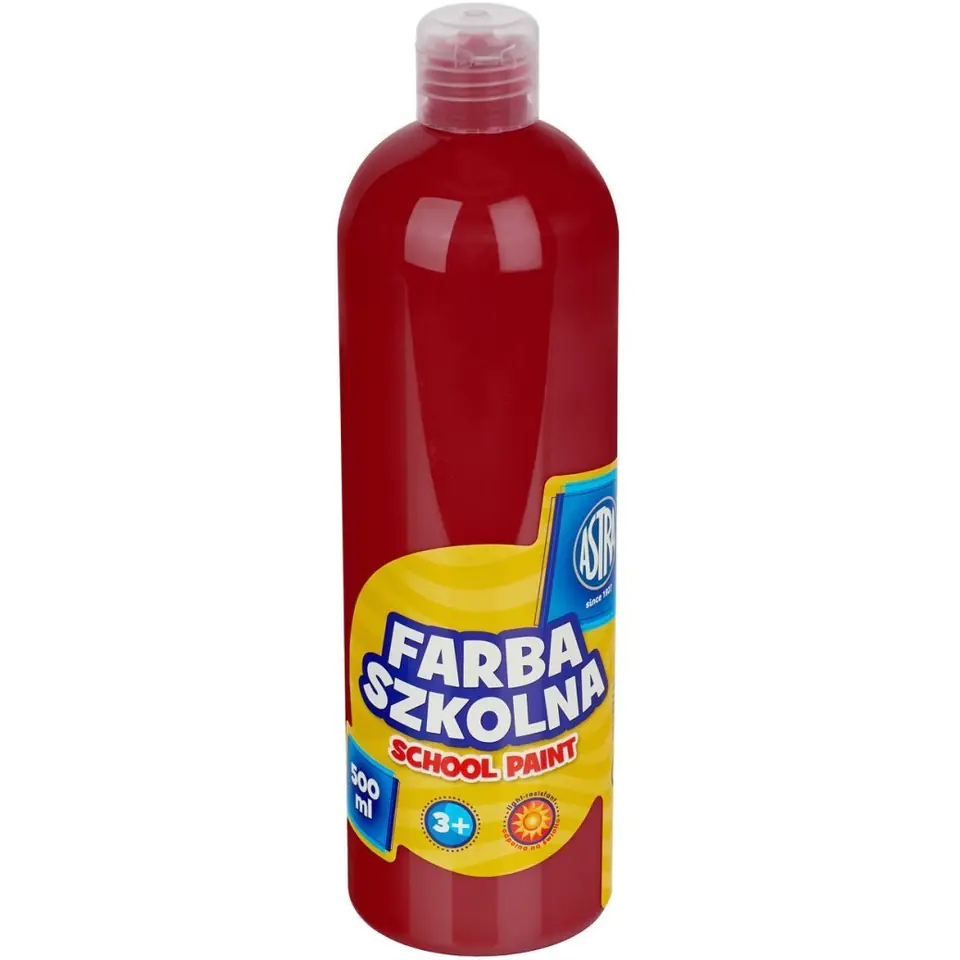 ⁨Farba plakatowa w tubkach 500ml szkolna czerwona ciemna 301217005 ASTRA⁩ w sklepie Wasserman.eu