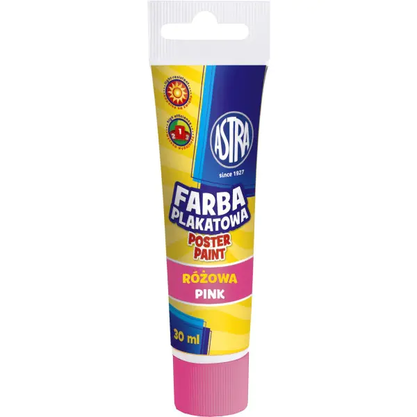 ⁨Farba plakatowa tuba 30 ml - różowa 301107002 ASTRA⁩ w sklepie Wasserman.eu