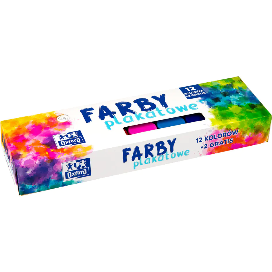 ⁨Farby plakatowe 12 kolorów+2 gratis 20ml 400167100 OXFORD⁩ w sklepie Wasserman.eu