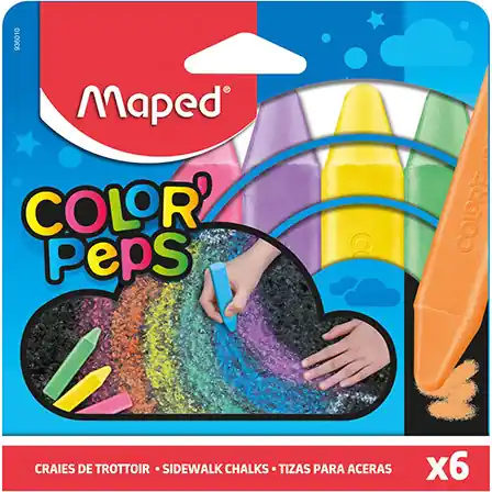 ⁨Kreda chodnikowa COLOR PEPS 6 kolorów, pud z zawieszką 936010 MAPED⁩ w sklepie Wasserman.eu