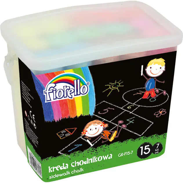 ⁨Pavement chalk GR-F15-7 Fiorello 7 colors 15 pieces, 170-2295 GRAND⁩ at Wasserman.eu