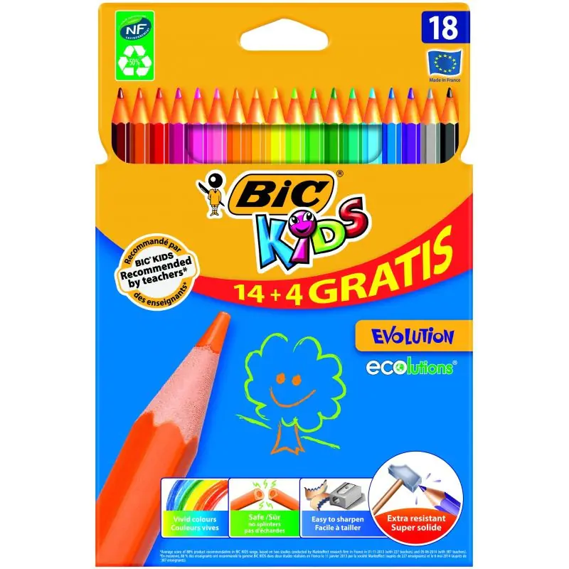 ⁨Crayons Eco Evolution 18colors STRIPES 9505241 BIC⁩ at Wasserman.eu