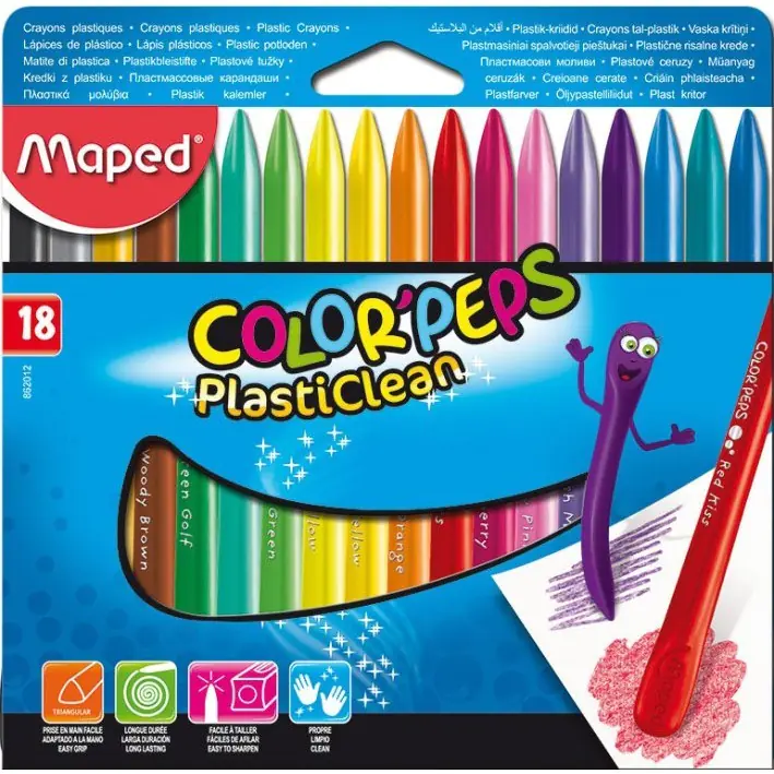 ⁨Kredki plastikowe Colorpeps 18 kolorów 862012 MAPED⁩ w sklepie Wasserman.eu