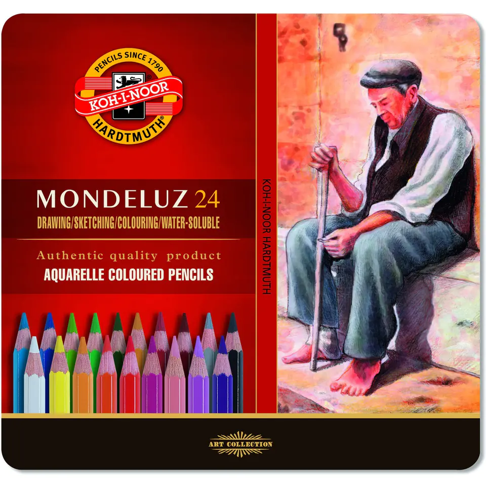 ⁨Crayons MONDELUZ 24 col. metal packaging 3724 KOH-I-NOOR⁩ at Wasserman.eu