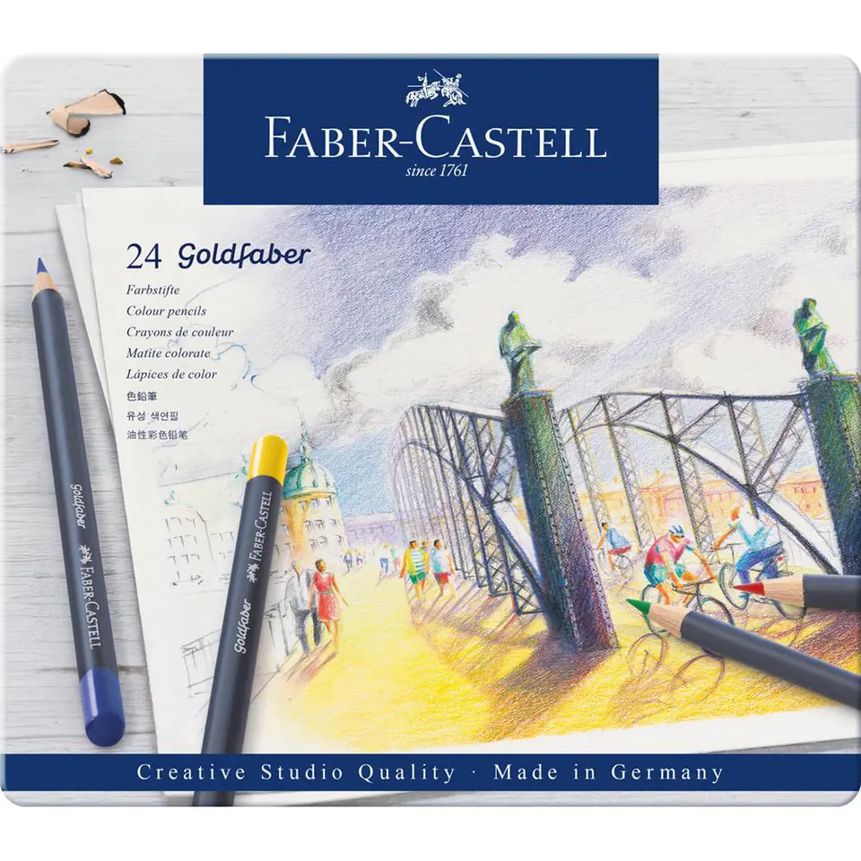 ⁨Crayons GOLDFABER 24col.metal packaging 114724 Faber Castell⁩ at Wasserman.eu