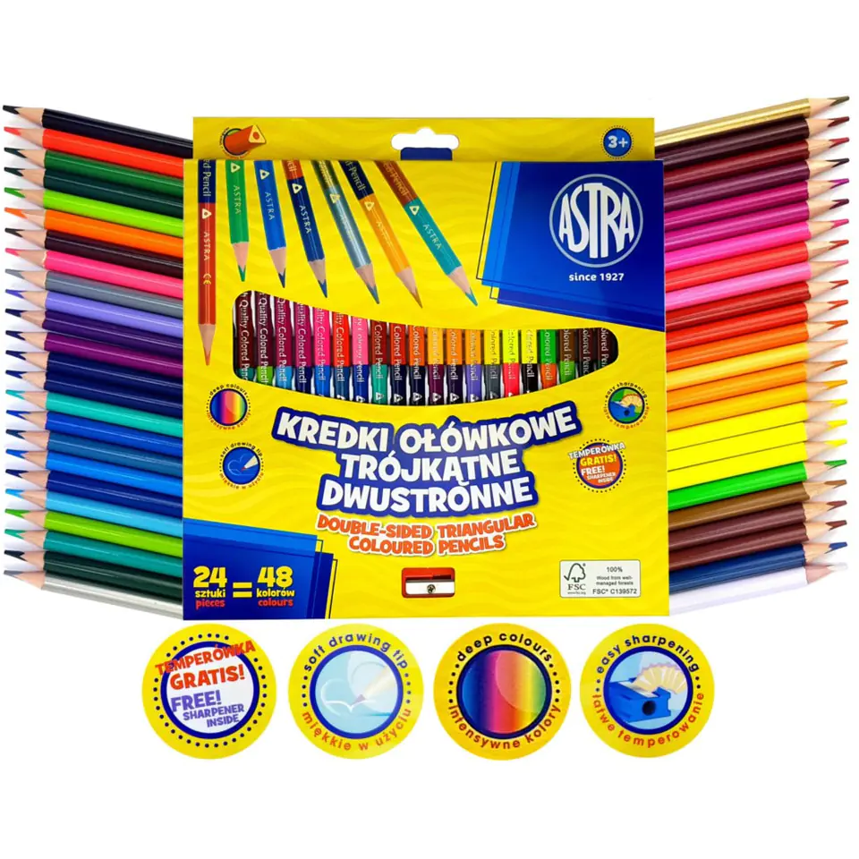 ⁨Pencil pencils 24pcs=48kol 312116004 ASTRA⁩ at Wasserman.eu