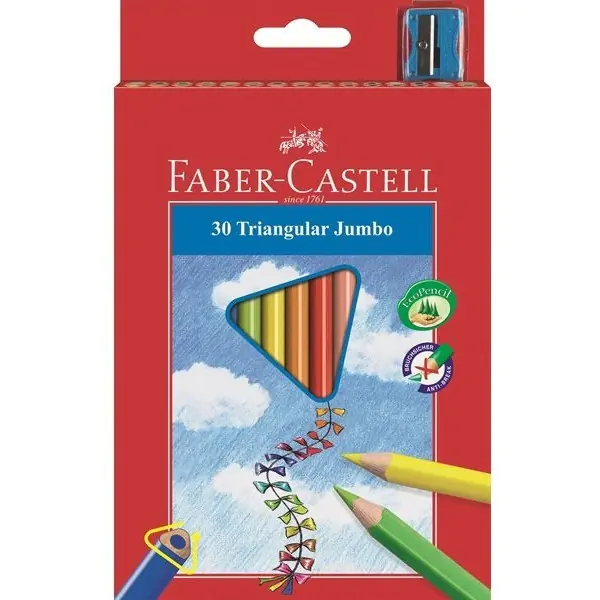 ⁨Triangular pencils FABER-CASTELL Junior Grip 30 colors 116530 FC⁩ at Wasserman.eu