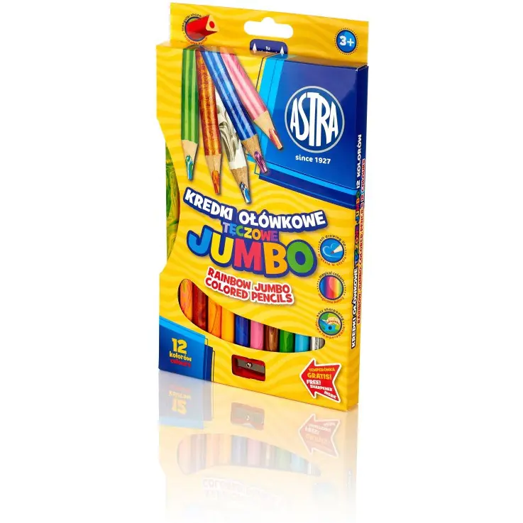 ⁨Triangular metallic pencils JUMBO 12colors with sharpener 312114003⁩ at Wasserman.eu