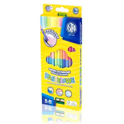 ⁨Double-sided pastel crayons 12/24kol triangular pencil 312120003 ASTRA⁩ at Wasserman.eu