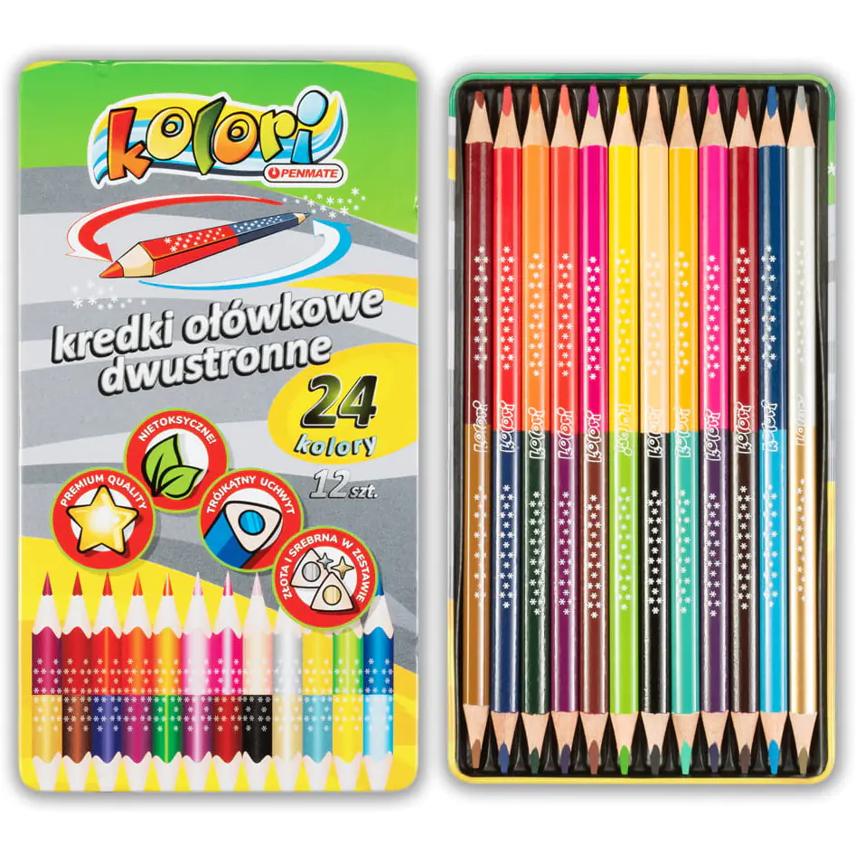 ⁨Pencil pencils double-sided 12pcs. 24 colors TT7838 PENMATE⁩ at Wasserman.eu