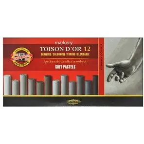 ⁨Crayons dry pastels 12 colors TOISON DOR 8512N KOH-I-NOOR⁩ at Wasserman.eu