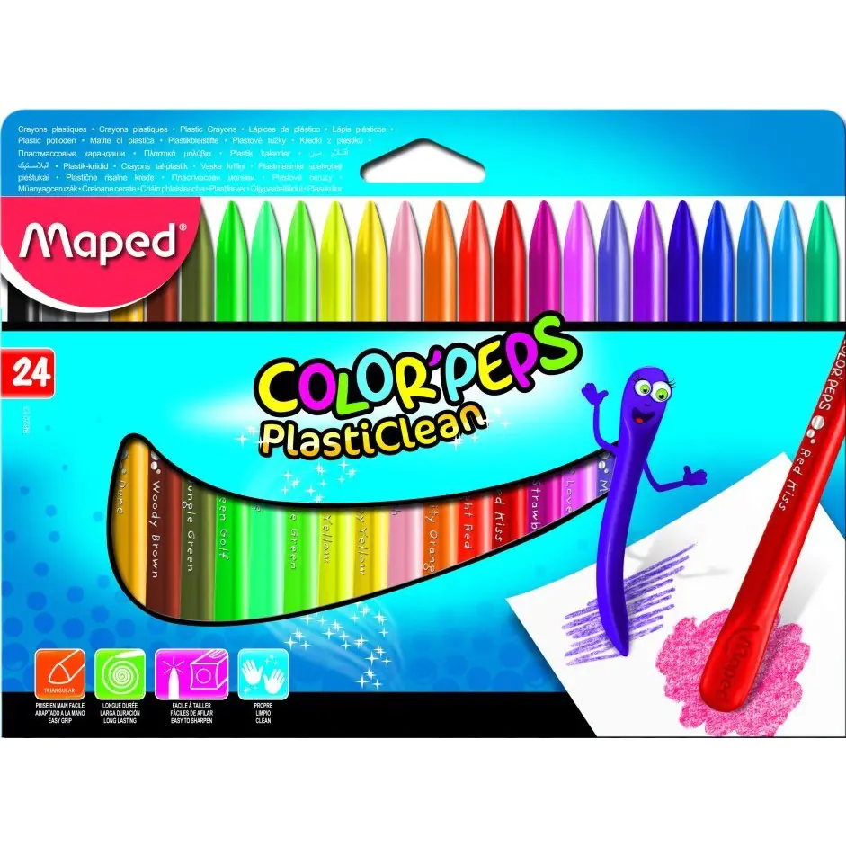 ⁨Colorpeps 24 colors plastic crayons 862013 MAPED⁩ at Wasserman.eu