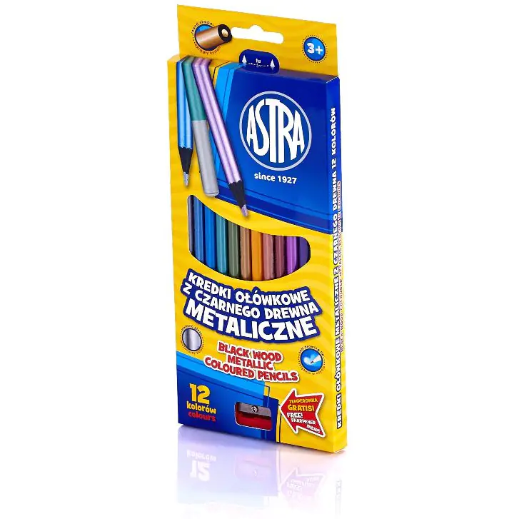 ⁨Pencil crayons 12kol black wood okr.metal 312114002⁩ at Wasserman.eu