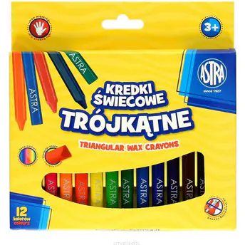 ⁨Triangular candle crayons 12 colors 316118001 ASTRA⁩ at Wasserman.eu