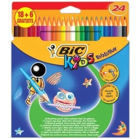 ⁨Kredki BIC EVOLUTION STRIPES 18+6kolorów 9202982⁩ w sklepie Wasserman.eu