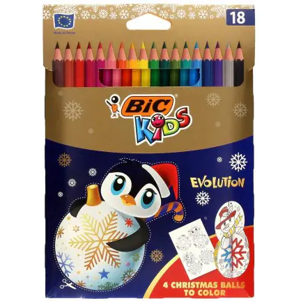 ⁨Kredki ołówkowe KIDS Evolution Christmas18 kolorów 962539⁩ w sklepie Wasserman.eu