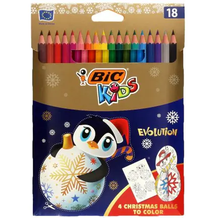 ⁨Pencil crayons KIDS Evolution Christmas18 colors 962539⁩ at Wasserman.eu