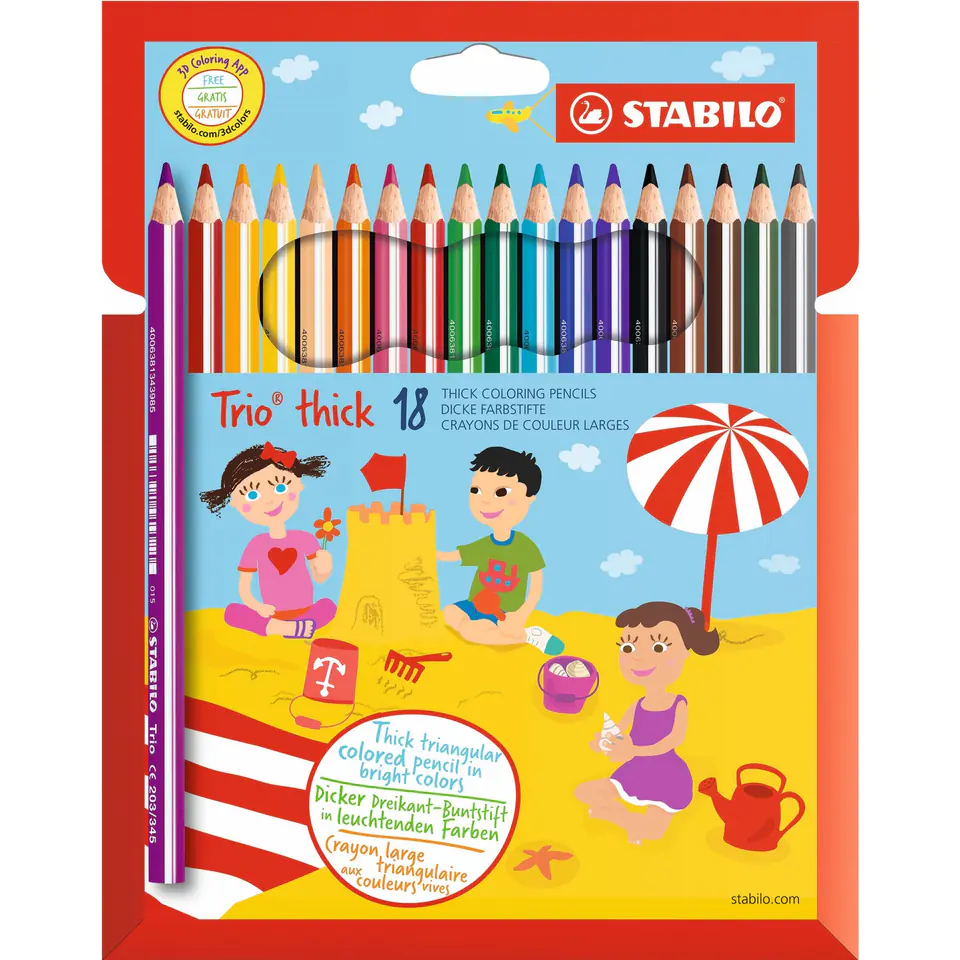 ⁨Crayons Trio thick 18colors STABILO 203/18-01⁩ at Wasserman.eu